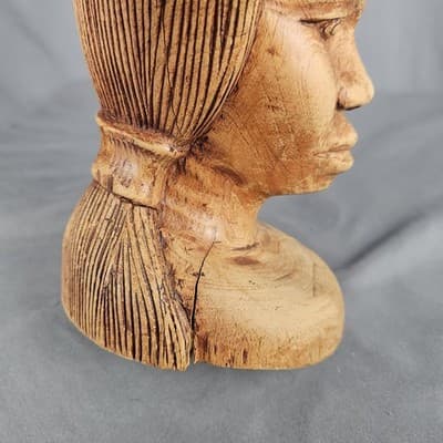Folk Art Vintage Midcentury Wood Carving Sculpture Jamaica Signed T. Plummer - Thumbnail 7
