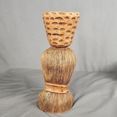 Folk Art Vintage Midcentury Wood Carving Sculpture Jamaica Signed T. Plummer - Thumbnail 4