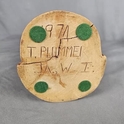 Folk Art Vintage Midcentury Wood Carving Sculpture Jamaica Signed T. Plummer - Thumbnail 6