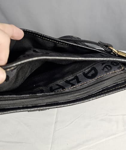 Etienne Aigner Vtg Signature Logo Print Handbag Purse Bag Bronze Black - Thumbnail 9