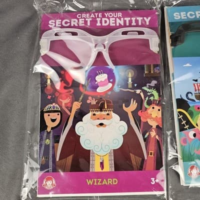 Wendy's Kids Meal Toy CREATE YOUR SECRET IDENTITY "PIRATE" & "Wizard" New Sealed - Thumbnail 3