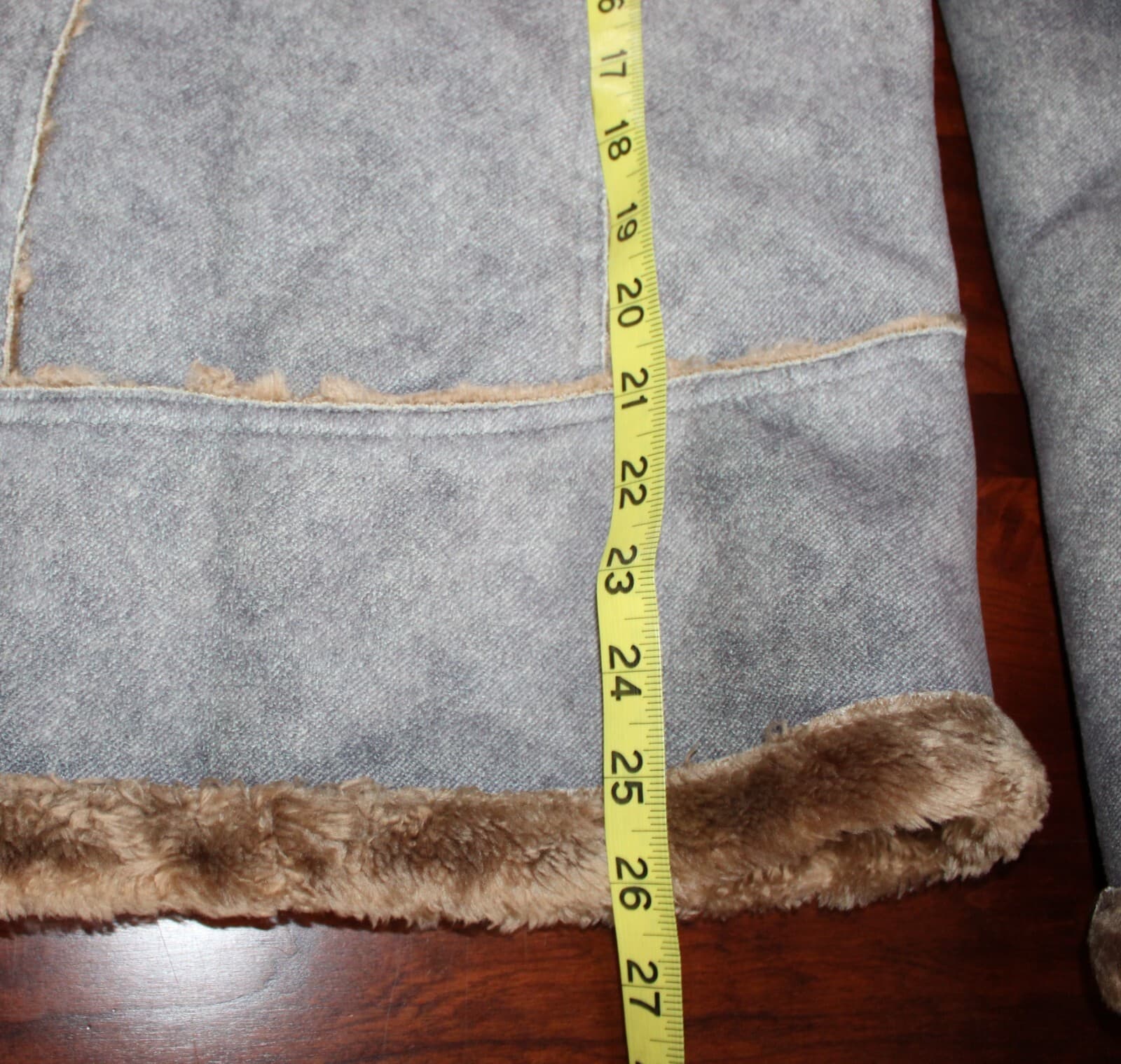 Cabela's Womens Sz Large Jacket Faux Suede Gray Winter Coat Lined Zipper Fur - Thumbnail 8