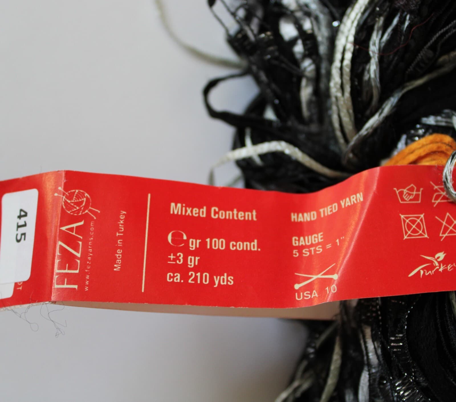 Feza ALP Premier Col415 Black & Silver Mixed Hand Tied Yarn 100g 210yd - Thumbnail 4