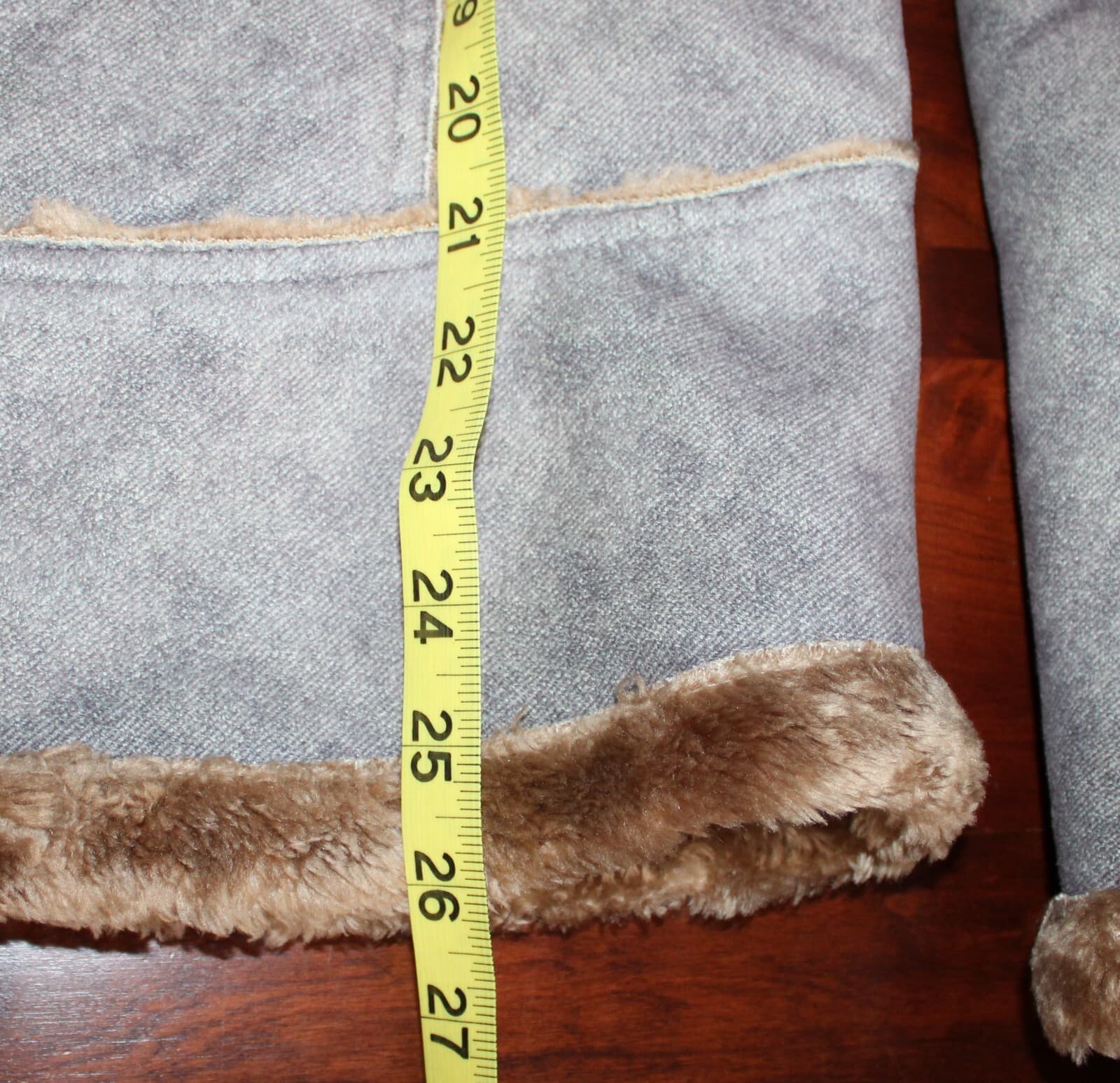 Cabela's Womens Sz Large Jacket Faux Suede Gray Winter Coat Lined Zipper Fur - Thumbnail 9