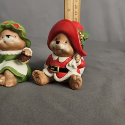Homco Claus Family Bears Santa and Mrs. w/ Child Set of 3 Figurines #5600 - Thumbnail 10