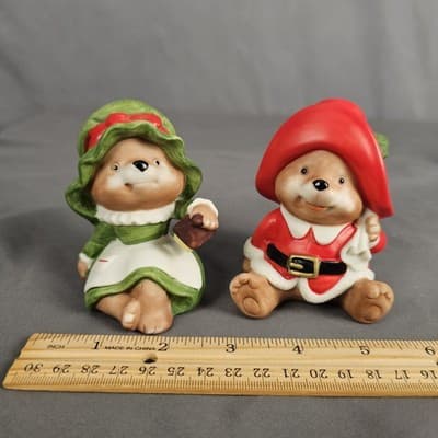 Homco Claus Family Bears Santa and Mrs. w/ Child Set of 3 Figurines #5600 - Thumbnail 11