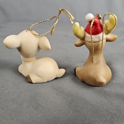 Homce Christmas Deer Ornaments Cute Buck & Doe Reindeer - Thumbnail 5