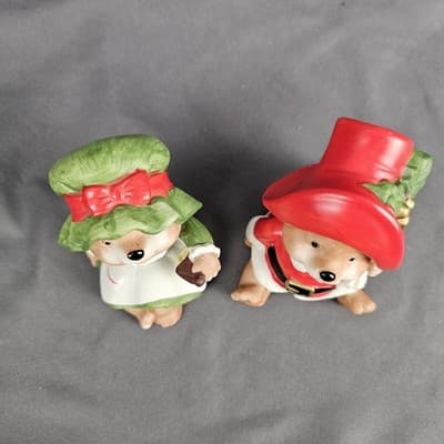 Homco Claus Family Bears Santa and Mrs. w/ Child Set of 3 Figurines #5600 - Thumbnail 12