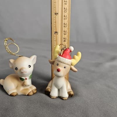 Homce Christmas Deer Ornaments Cute Buck & Doe Reindeer - Thumbnail 8