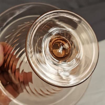 Imperial Twist Optic Pink Footed Pedestal Bowl Swirl with Rolled Rim Dish 1920s - Thumbnail 8