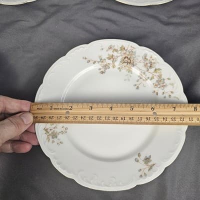 LS&S Carlsbad Plates 7 5/8" Austria Pink Blue Florals Scalloped Vintage Set/6 - Thumbnail 5