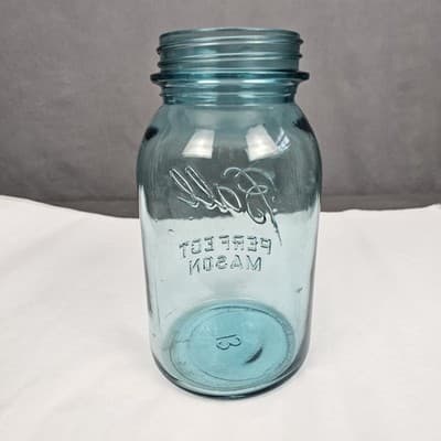 Ball Perfect Mason "LUCKY" NO. 13 Blue Quart Canning Jar - Thumbnail 4