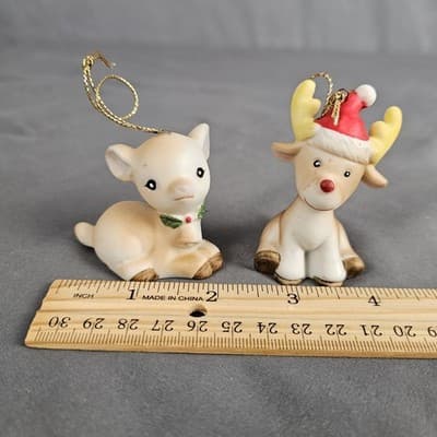 Homce Christmas Deer Ornaments Cute Buck & Doe Reindeer - Thumbnail 9
