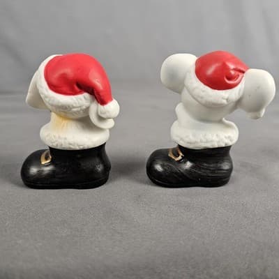 Vintage Homco 8903 Porcelain Christmas Puppy Mouse is a Shoe Figurines Set of 2 - Thumbnail 3