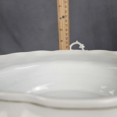 LS&S Carlsbad Large Tureen Soup & Lid Austria Pink Blue Florals Scalloped Vtg - Thumbnail 16