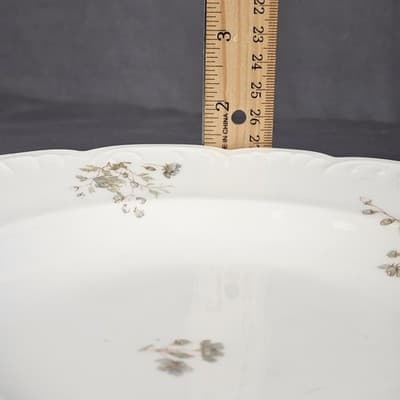 LS&S Carlsbad Soup Salad Bowls Austria Pink Blue Florals Scalloped Vintage Set/4 - Thumbnail 5