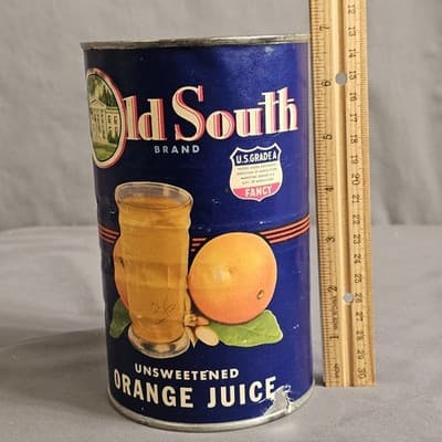 Old South Orange Juice 46oz Tin Can OJ Unsweetened - Thumbnail 7