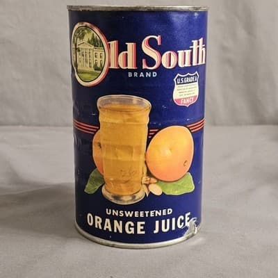 Old South Orange Juice 46oz Tin Can OJ Unsweetened