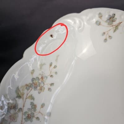 2 LS&S Carlsbad Vegetable Serving Bowls Austria Blue Florals Scalloped Vtg - Thumbnail 10