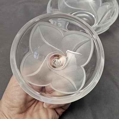 Vintage Cristal D'Arques *Clear & Frosted* Leaded Crystal Candy Dish With Lid - Thumbnail 10