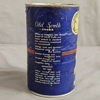 Old South Orange Juice 46oz Tin Can OJ Unsweetened - Thumbnail 4