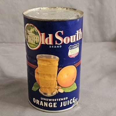 Old South Orange Juice 46oz Tin Can OJ Unsweetened - Thumbnail 2