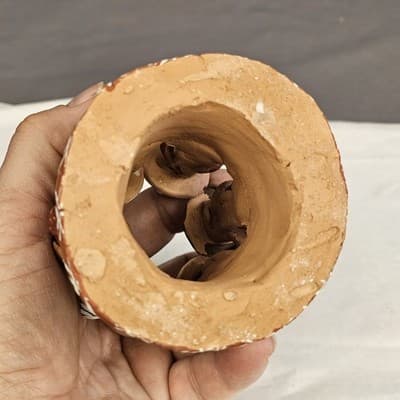 Vintage Peruvian Terra Cotta Clay Pottery Folk Art Circle Of Musicians 4" Tall - Thumbnail 6