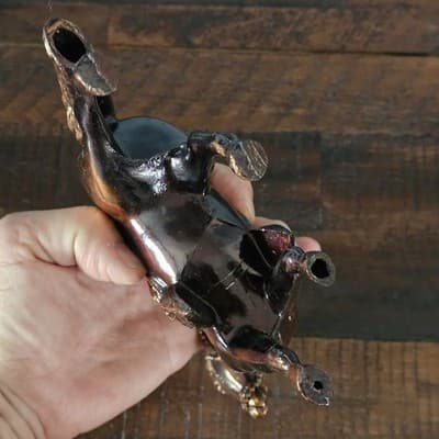 Vintage Cast Metal Souvenir Prize Horse Figurine Copper Colored Western Saddle - Thumbnail 6