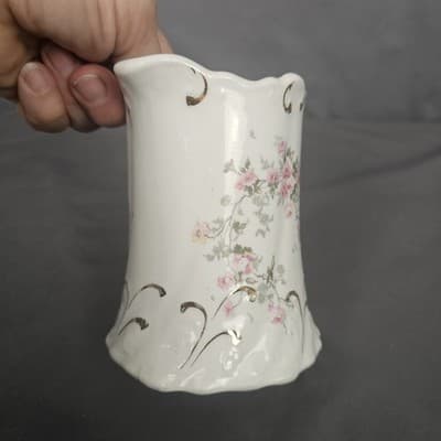 East Liverpool Potteries Co. Pitcher with Floral Design USA 5.5" Tall - Thumbnail 4