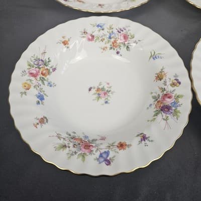 Minton Marlow Bone China Soup Salad Bowls 7.75" Dia Set of 5 - Thumbnail 4