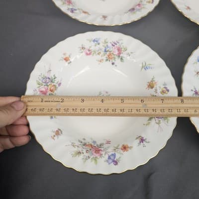 Minton Marlow Bone China Soup Salad Bowls 7.75" Dia Set of 5 - Thumbnail 8