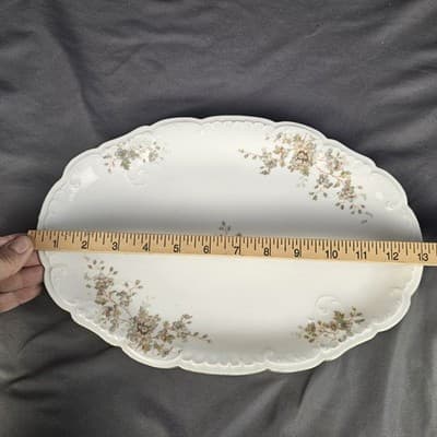 LS&S Carlsbad Small Platter Austria Pink Blue Florals Scalloped Vtg - Thumbnail 5