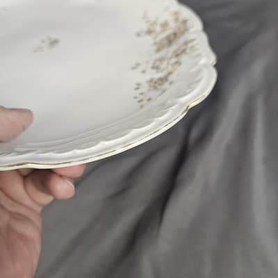 LS&S Carlsbad Small Platter Austria Pink Blue Florals Scalloped Vtg - Thumbnail 7
