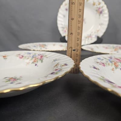 Minton Marlow Bone China Soup Salad Bowls 7.75" Dia Set of 5 - Thumbnail 9