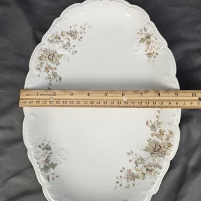 LS&S Carlsbad Small Platter Austria Pink Blue Florals Scalloped Vtg - Thumbnail 6
