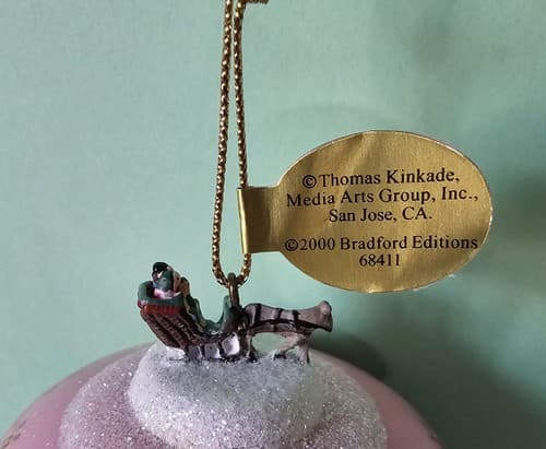 2001 Bradford Editions Thomas Kinkade Ornament EUC Victorian Christmas II Glass - Thumbnail 3