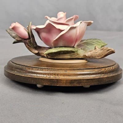 Vintage Porcelain China Pink Rose Flower Figurine Collection Handpainted Decor - Thumbnail 4