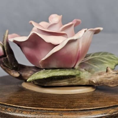 Vintage Porcelain China Pink Rose Flower Figurine Collection Handpainted Decor - Thumbnail 5