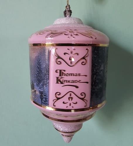 2001 Bradford Editions Thomas Kinkade Ornament EUC Home for the Holidays Glass - Thumbnail 2