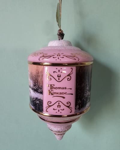 2001 Bradford Editions Thomas Kinkade Ornament EUC Victorian Christmas II Glass - Thumbnail 2