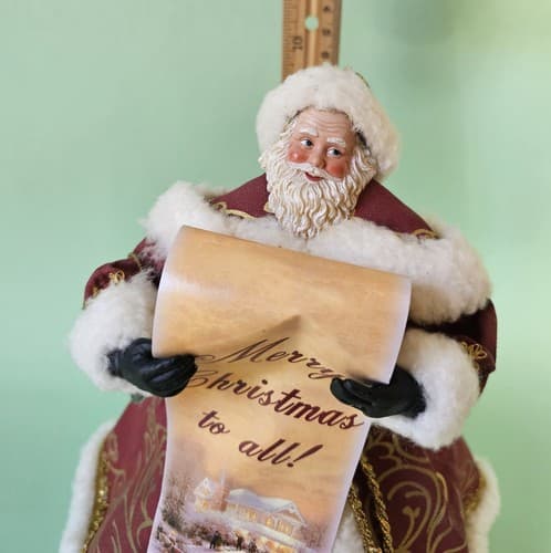 Thomas Kinkade Santa Claus with scroll Tree Topper/Shelf sitting Ashton-Drake - Thumbnail 6