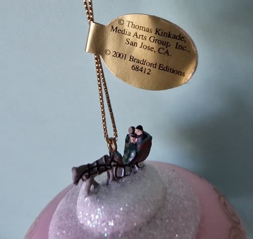 2001 Bradford Editions Thomas Kinkade Ornament EUC Home for the Holidays Glass - Thumbnail 3