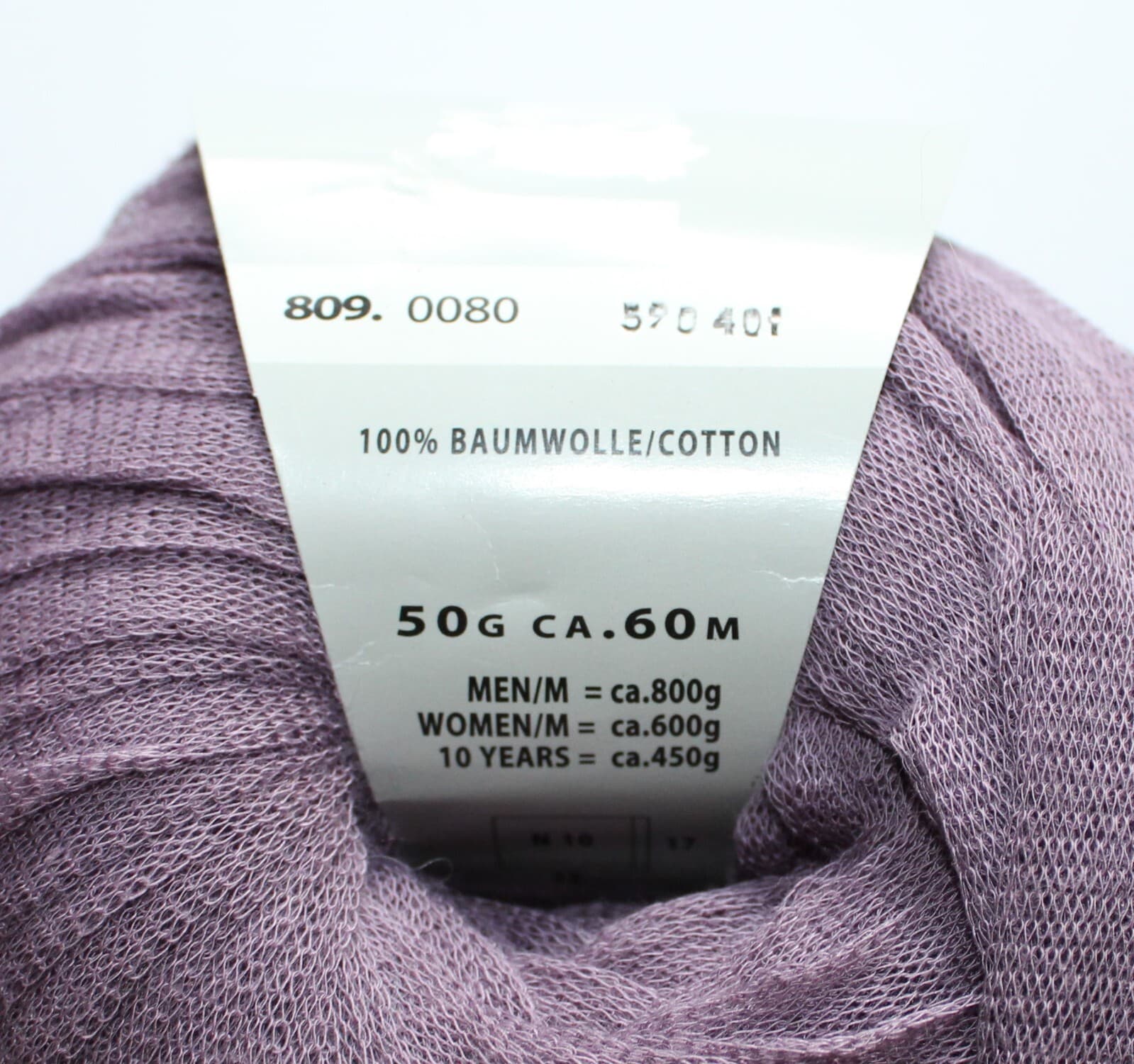 SALE Lang Estrella Yarn 100% Cotton Plum 50g 60m - Thumbnail 3