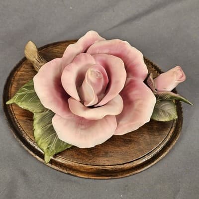 Vintage Porcelain China Pink Rose Flower Figurine Collection Handpainted Decor - Thumbnail 3