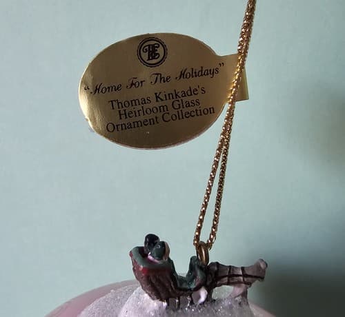 2001 Bradford Editions Thomas Kinkade Ornament EUC Home for the Holidays Glass - Thumbnail 4