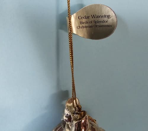 Danbury Mint Cedar Waxwing Christmas Ornament Birds of Splendor Egg 3.5" - Thumbnail 4