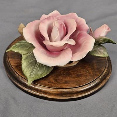 Vintage Porcelain China Pink Rose Flower Figurine Collection Handpainted Decor - Thumbnail 2