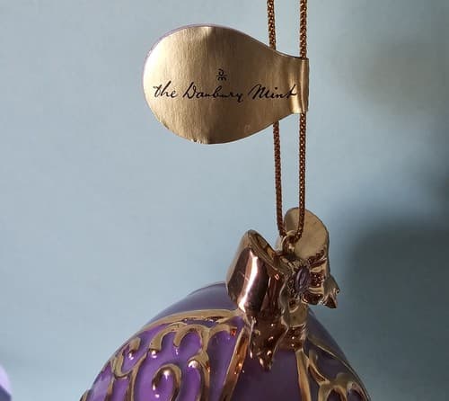 Danbury Mint Purple Finch Christmas Ornament Birds of Splendor Egg 3.5" - Thumbnail 4