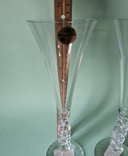 VTG Y2K 2000 Millennium Cristal D'Arques Champagne Flutes France Lead Crystal - Thumbnail 7