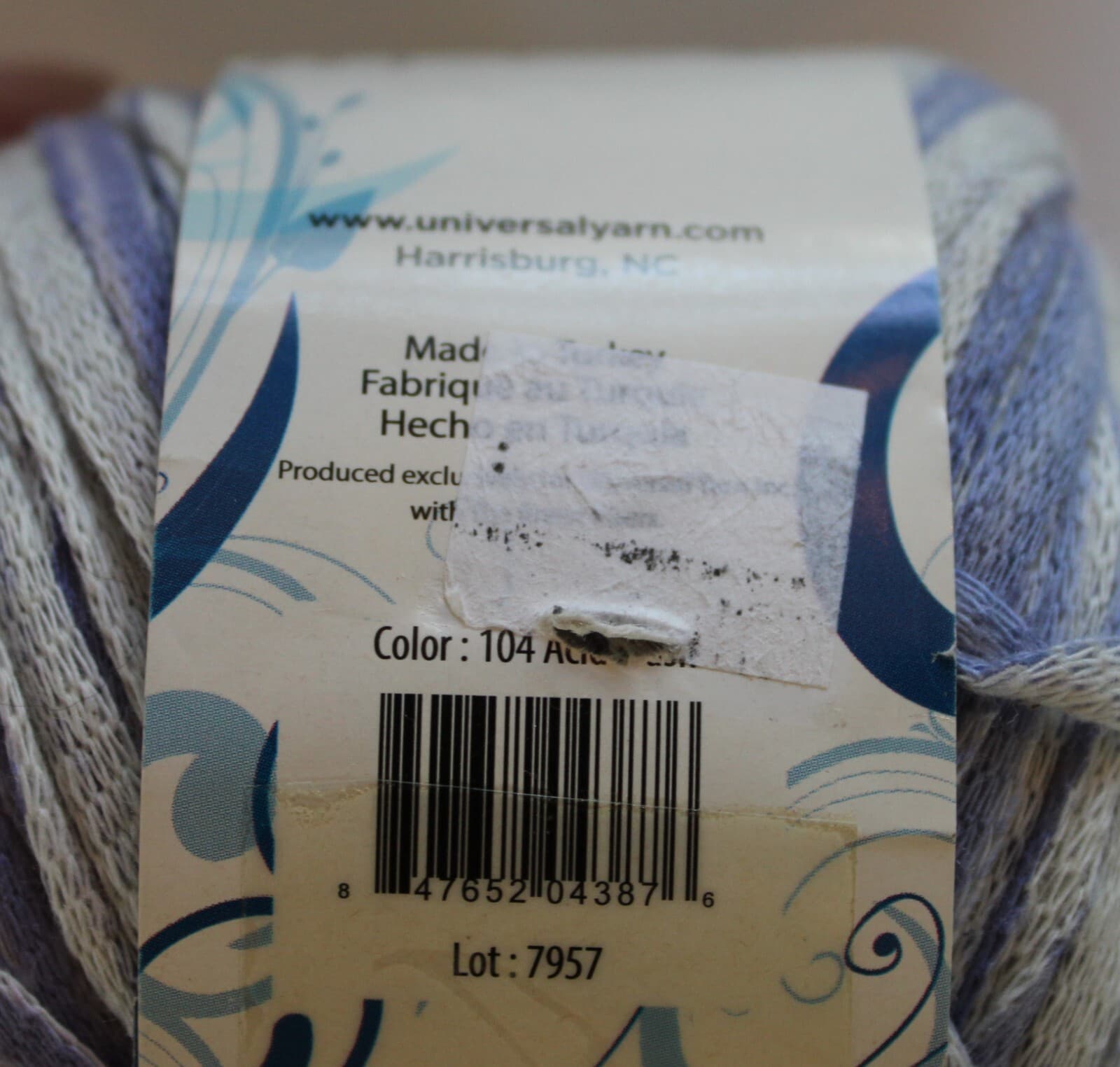 SALE Fibra Natura Denims 70% Cotton, 30% Wool Col Purple & White 100gr 100m - Thumbnail 3